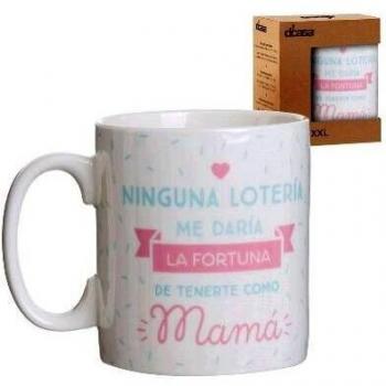 LAMA Mug XXL Mama Lotería, Cerámica, Blanco, 13x10x12 cm