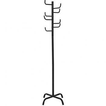 Perchero de acero barnizado negro 50x175 cm