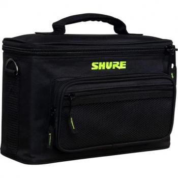 Shure by Gator SH-MICBAG04 - Padded Bag for 4 Microphones, features durable construction, soft interior lining, zippered closure, carrying handle, and accommodates various microphone sizes