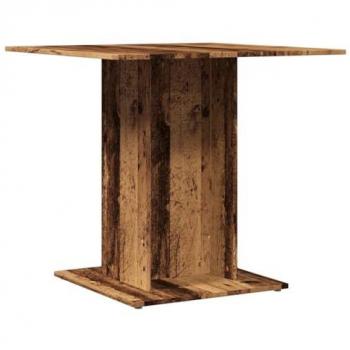 Mesa de comedor de madera de ingeniería envejecida 80x80x75 cm en madera multicapa