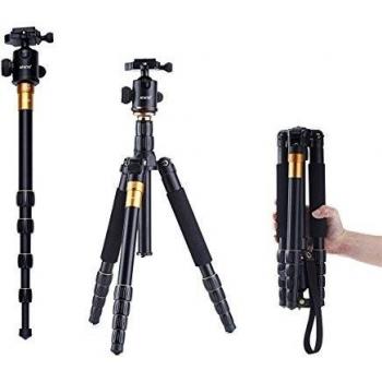 AFAITH Q-666 Professional câmera Digital SLR magnésio alumínio tripé monopé com bola cabeça portátil viagens Compact até 35 lbs