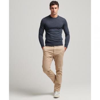 Superdry Men's Blue Merino Wool Round-Neck Sweater Size S
