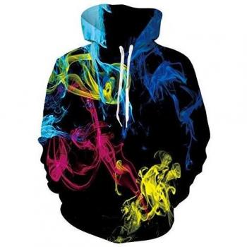 Freshhoodies Hombre 3D Fumar Imprimió Sudadera con Capucha Unisexo Hoodie Novedad Colorida Estampada Camisetas L