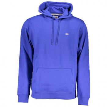 Classic Blue Cotton Hoodie with Logo - XL