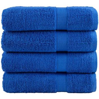 Toallas de baño vidaXL 4 uds 100% algodón 100x150 cm 600 gsm color Blanco, Dorado, Antracita y Azul