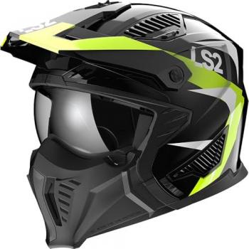 LS2 Casco Jet OF606 Drifter Triality H-V-Amarillo - Casco jet, color amarillo con negro, modelo Drifter, talla S