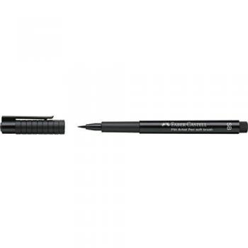 Marcador Faber-Castell Pitt Artist Pen SB Pincel Suave Color Negro