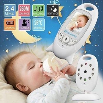 Nuevo monitor de vídeo digital LCD para bebés, monitor inalámbrico de vídeo de vídeo digital con cámara de visión nocturna, conversación de dos vías, monitorización de temperatura y calmantes Lullabies