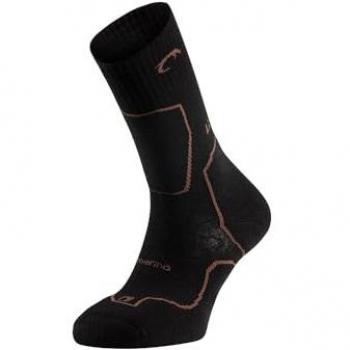Lurbel Calcetines Largos Posets Five Half, calcetín para trekking unisex, sin costuras, de lana térmica, anti-ampollas, disponible en colores negro/marrón y gris, tallas M (