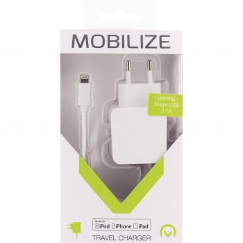 Mobilize Raidsonic MOB-21229 - Cargador de PaRed 2 - Outputs 3.1 A Apple Lightning/USB Blanco