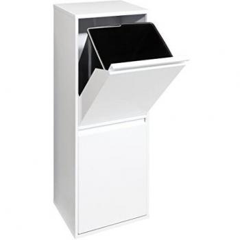 Arregui Basic Cubo de Basura, Color Blanco, 90.50 x 30.50 x 24.50 cm
