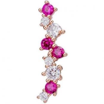 Ear Candy - Pendiente trepador Anne de plata bañado en oro rosa