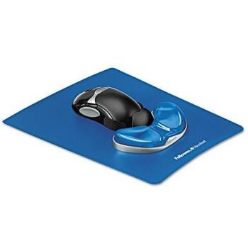 Alfombrilla para ratón Fellowes Salud-V con soporte de palma antimicrobiano, gel cristal azul, 22.86 cm x 27.84 cm x 19.95 cm
