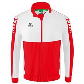 Sudadera con Cremallera Erima Six Wings para Hombre y Niños, Color Rosa y Rojo/Blanco