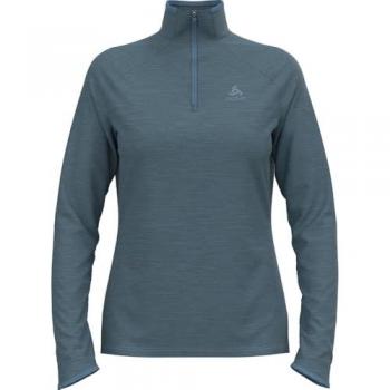 Camiseta Térmica Odlo Run Easy de Manga Larga con Media Cremallera para Mujer, Color Azul Marino - S