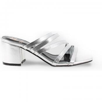Sandalias de mujer Blogger Fogosa con tiras en plata