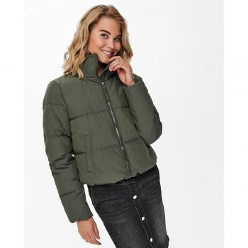 Only Dolly Women's Short Puffer Jacket in Grape Leaf Green