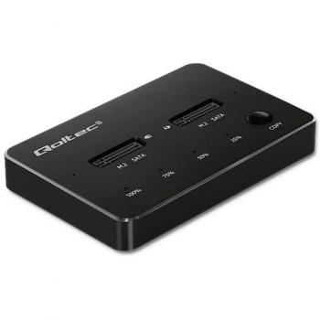 Estación de acoplamiento Qoltec 50310 para discos SSD M.2 SATA NGFF USB tipo C (compatible con M.2 22110, 2242, 2280, 2260 y 2230)