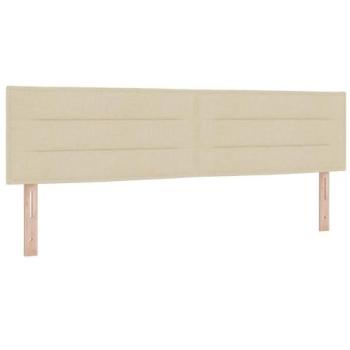 Cabecero LED con Luces de Tiras LED Crema 180 cm Poliéster