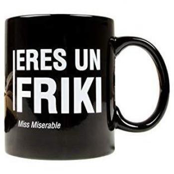 Taza Miss Miserable mensaje Eres un friki - Taza original - Tazas de desayuno originales - Taza original de desayuno - Tazas graciosas - Tazas de café - Regalo original hombre - Regalo original mujer