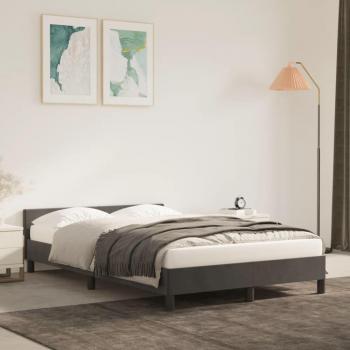 Cama solar sin colchón terciopelo gris oscuro 120x200 cm