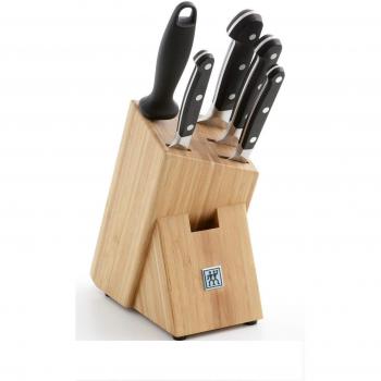 Bloque de Cuchillos Zwilling Pro (Acero Inoxidable, 6 Piezas, Color Plateado y Negro)