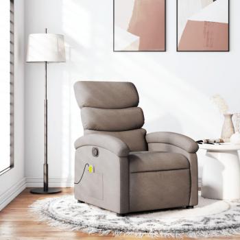 Sillón de masaje reclinable de tela en gris claro, gris oscuro y negro - Sillón cómodo para dormitorio y sala de estar, diseño ergonómico para relajación