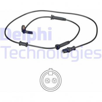 Sensor de ABS DELPHI SS20479, Sensor de revoluciones de la rueda, compatible con sistemas de frenos antibloqueo (ABS), fabricado por Delphi, alta precisión en la lectura de velocidad de las ruedas, diseño duradero