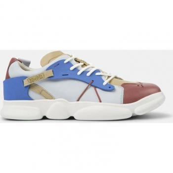 CAMPER Twins Sneakers for Men in Red, White, Blue - Size 45 or Size 11 - Smooth Leather/Cotton Fabric