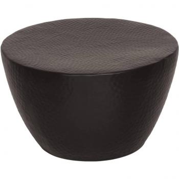 Mesa de centro de aluminio martillado en latón negro Ø 50x30 cm