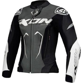 Ixon Vortex 3 Chaqueta de Moto para Mujer - Negro-Antracita-Blanco, Cuero, Talla XL