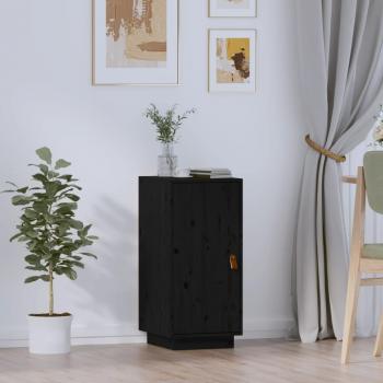 Aparador negro de madera maciza de pino 34x40x75 cm