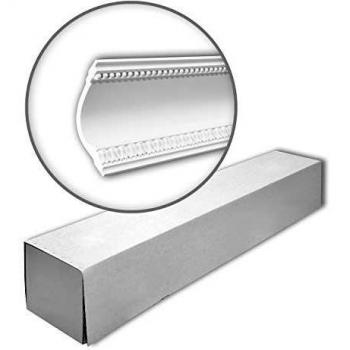 Caja de 5 piezas de Cornisa Decorativa de 10 m, Profhome 150164, Blanca y Pretratada