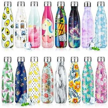 Botella de Agua Acero Inoxidable 350/500/750ml, Cantimplora Termo con Doble Aislamiento para 12 Horas de Bebida Caliente y 24 Horas de Bebida Fría, Sin bpa Botella Reutilizable para Niños Deporte