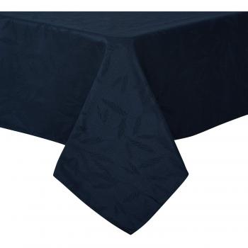 Deconovo Mentel de Mesa Rectangular Jacquard Hojas de Bambú para Hotel Restaurante Banquete 140x240cm Azul Marino