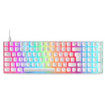 Teclado Mecánico RGB Mars Gaming MKULTRA Blanco Compacto 96%, Switch Rojo, Portugués