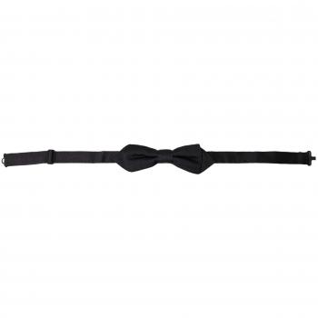 Dolce & Gabbana Black Silk Adjustable Neck Men Bow Tie
