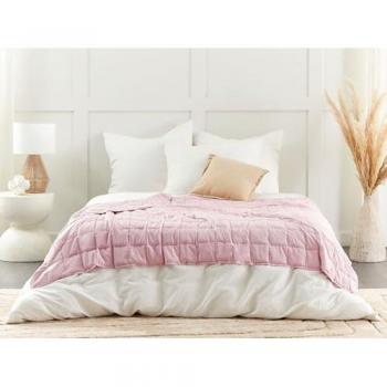 Manta Pesada Rectangular Rosa 8 kg 135 x 200 cm Tejido de Poliéster Acolchado Relleno de Perlas de Vidrio