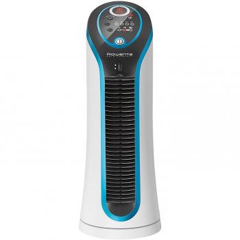 Rowenta Eole Compact VU6210F0 - Ventilador de 30 W, Airflow 3D con 3 velocidades de aire y sistema silencioso 45dB, Color Blanco, Negro Y Azul