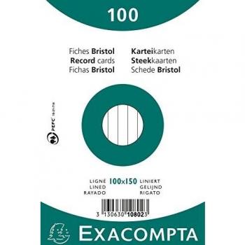 Exacompta 10802X - Paquete horizontal de 100 fichas, 100 x 150 mm