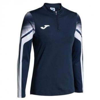Sudadera de running Joma Elite XI mujer marino blanco con media cremallera, color azul marino y blanco, talla XL