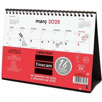 Calendario Neutro Sobremesa Finocam 16 Meses 2024-2025 Catalán 21x15 cm
