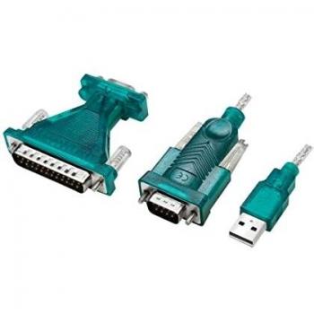 LogiLink UA0042B Adaptador USB a Serie RS232 Convertidor, Repetidor y Aislador en Serie USB 2.0 RS-232 Verde, Transparente