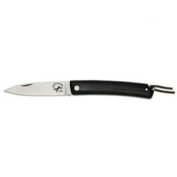 Navaja Salamandra con Mango de Ziricote, Longitud Total 170 mm, Hoja 75 mm, 60 Gramos, Incluye Funda y Pañuelo Desenfunda