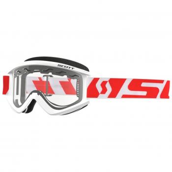 Scott Recoil XI Enduro MX Goggle Cross/MTB Gafas Blanco/Rojo/Transparente