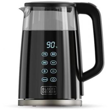 Hervidor eléctrico Black+Decker BXKE2206E | 2200W | 1.7 Litros | 7 Niveles de Temperatura | Vidrio Doble Pared | Base Giratoria 360º | Ap