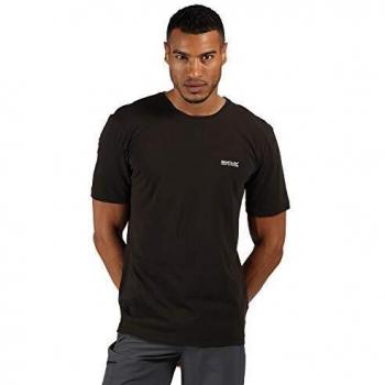 Regatta Men's Lightweight Breathable Cotton T-Shirt - Black, Size M