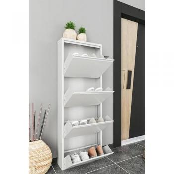 Zapatero Gonzalo Blanco, Armario Multiusos para Calzado, 50x15x138 cm, con Embalaje Reforzado