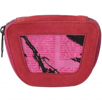Pinko Suede Printed Coin Holder Women Fabric Zippered Purse