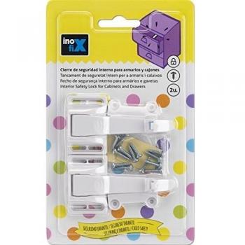 INOFIX 66515 Cierre Seguridad Interno, Blanco, 48 x 45 x 85 Mm, 2 Unidades